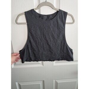 Lululemon Muscle Tank Crop Top Women's 6 Dark Gray Activewear Gym Lounge Workout